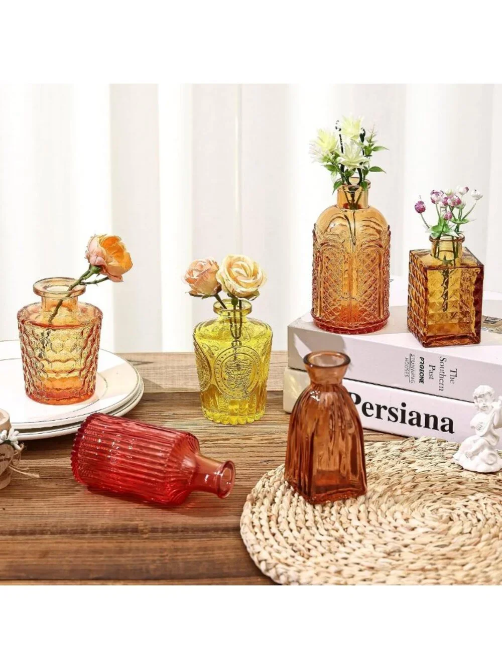 15 Pcs Colorful Bud Vases Set for Baby Showers & Weddings, Table Decor